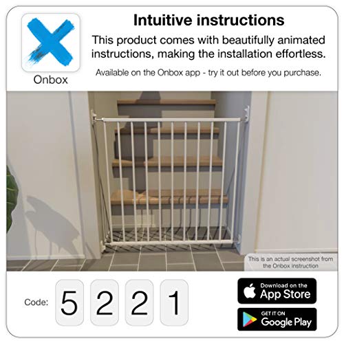 BabyDan Aarhus Stair Gate, Metal, White (Pet Gate)