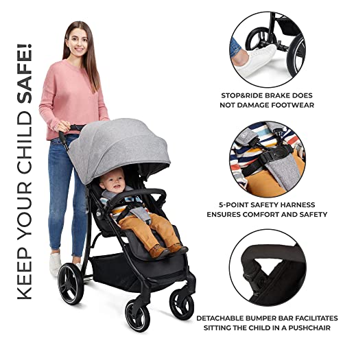 Kinderkraft TRIG2 Lightweight Stroller - Gray