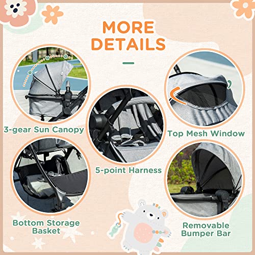 HOMCOM 2 in 1 Reversible Baby Stroller