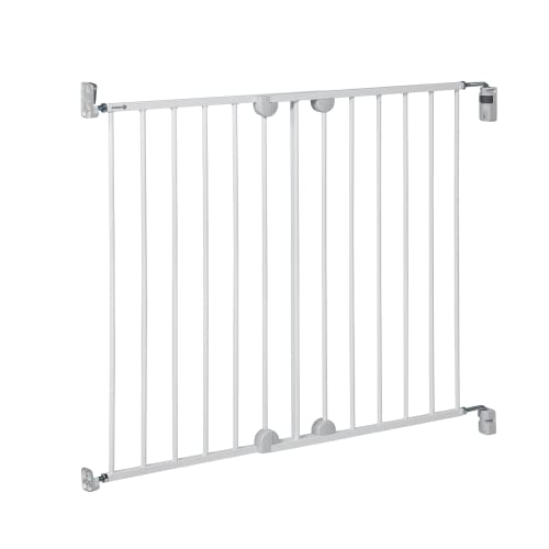 Extendable Baby Gate, Secure Fixing, Metal, White