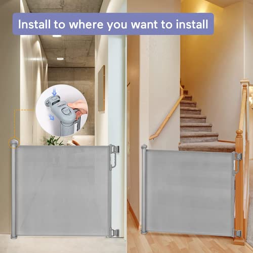 Momcozy Retractable Baby Gate, 140cm Wide, 83cm Tall
