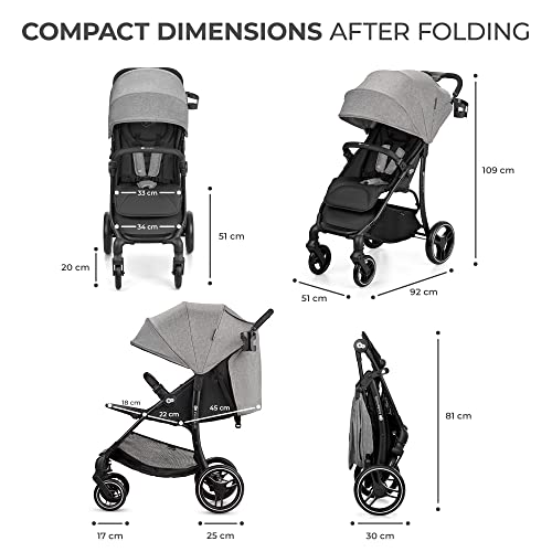 Kinderkraft TRIG2 Lightweight Stroller - Gray