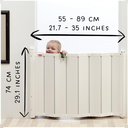 BabyDan Auto Retractable Stair Gate - White