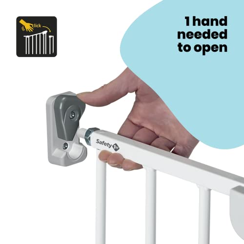 Extendable Baby Gate, Secure Fixing, Metal, White