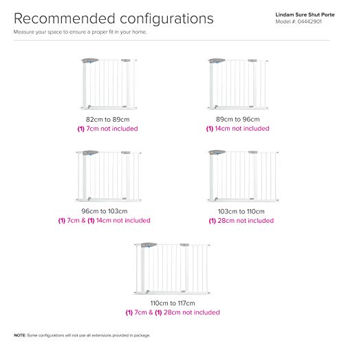 Munchkin Lindam Stair Gate, Pressure Fit, Easy Install - White