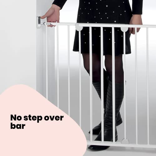 Extendable Baby Gate, Secure Fixing, Metal, White