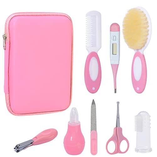Pink Baby Grooming Kit: 8 Essential Accessories