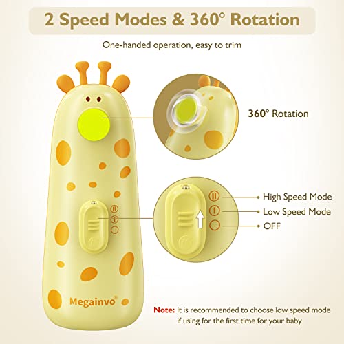 Megainvo 13-in-1 Electric Baby Nail Trimmer, Orange