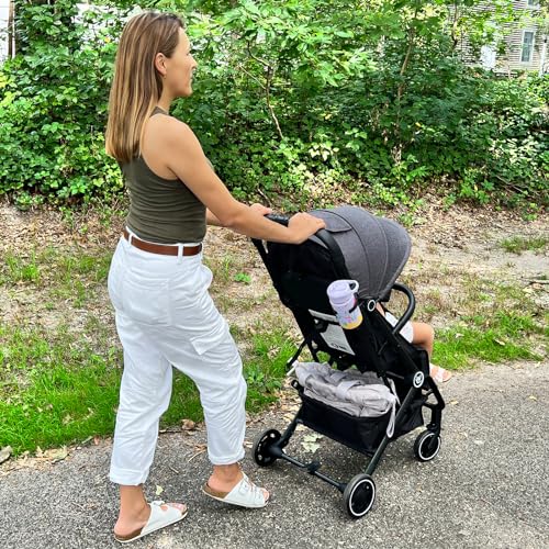 Lightweight Baby Stroller with One-Hand Fold & Cup Holder