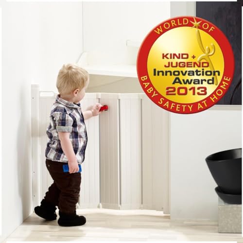 BabyDan Auto Retractable Stair Gate - White