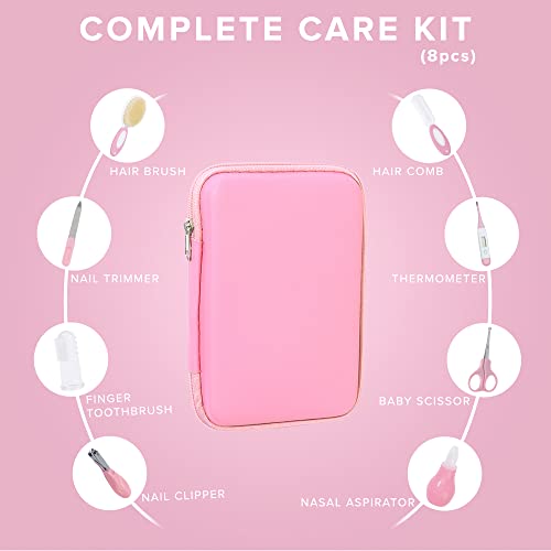 Pink Baby Grooming Kit: 8 Essential Accessories