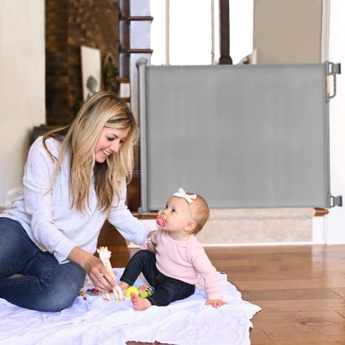 Momcozy Retractable Baby Gate, 140cm Wide, 83cm Tall