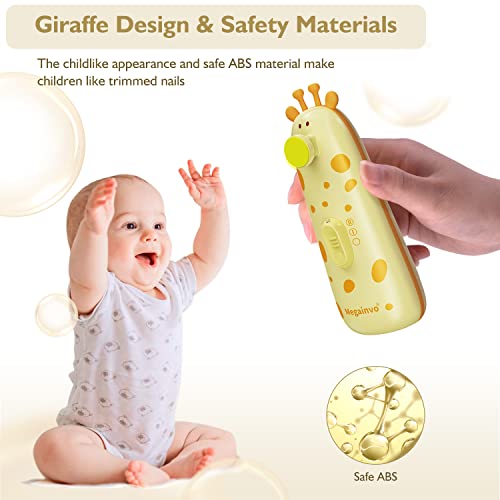 Megainvo 13-in-1 Electric Baby Nail Trimmer, Orange