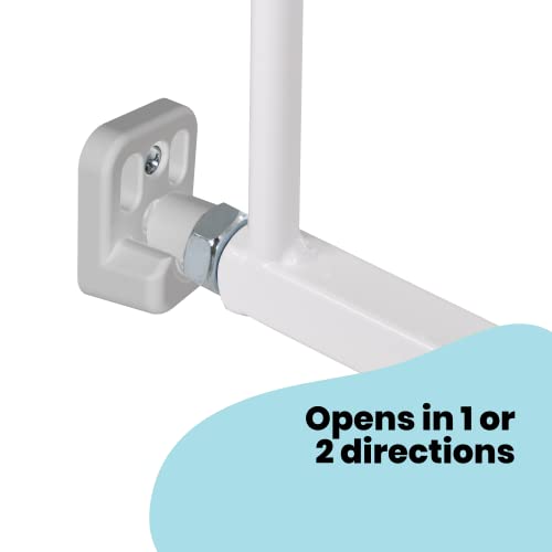 Extendable Baby Gate, Secure Fixing, Metal, White