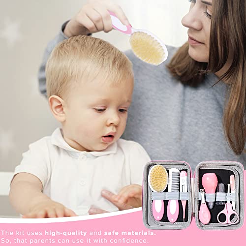 Pink Baby Grooming Kit: 8 Essential Accessories
