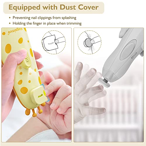 Megainvo 13-in-1 Electric Baby Nail Trimmer, Orange
