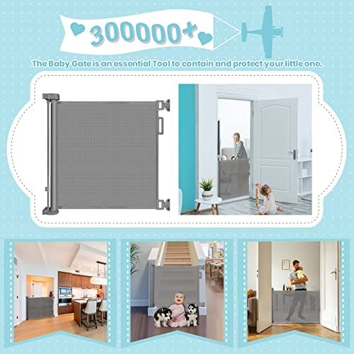 Retractable Stair Safety Gate, Wide and Tall