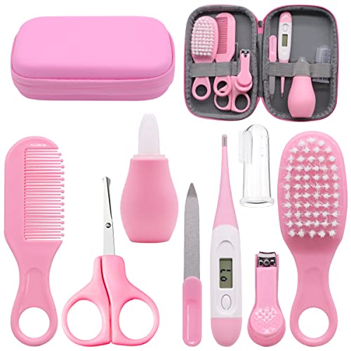 8pcs Baby Care Kit with Zipper Box - Pink