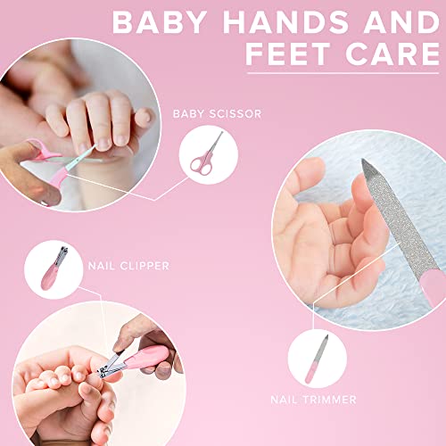 Pink Baby Grooming Kit: 8 Essential Accessories