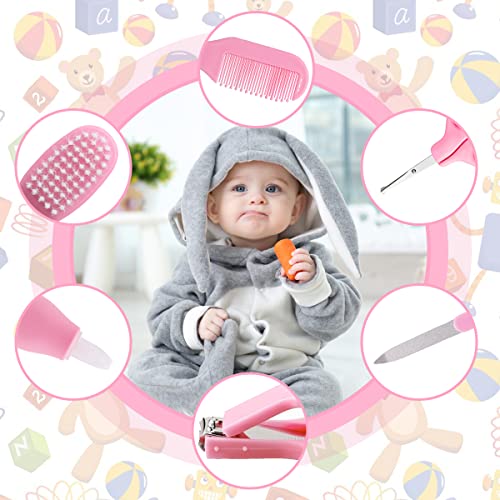 8pcs Baby Care Kit with Zipper Box - Pink