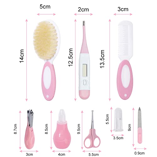 Pink Baby Grooming Kit: 8 Essential Accessories