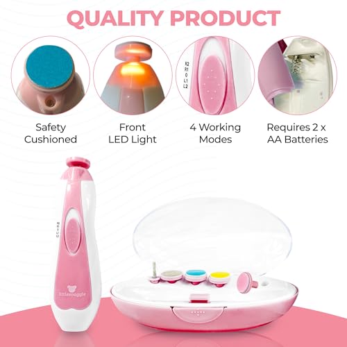 6-in-1 Baby Manicure and Pedicure Kit (Pink)