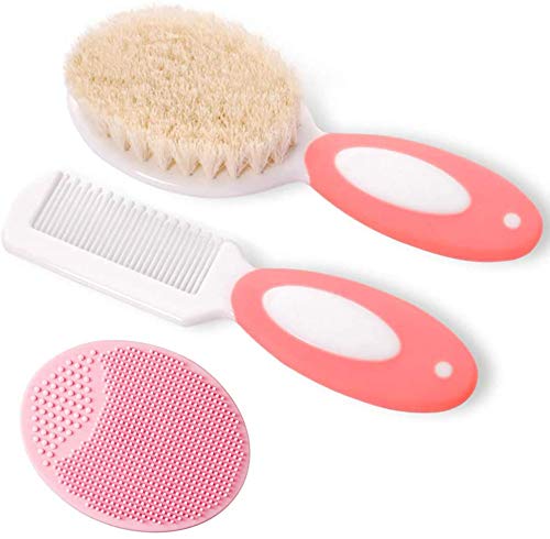 Soft Goat Bristle Baby Hair Brush and Comb Set