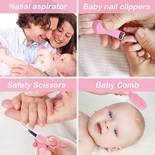 8pcs Baby Care Kit with Zipper Box - Pink