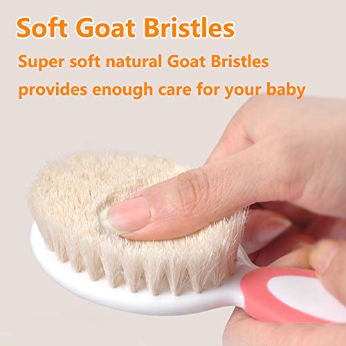 Soft Goat Bristle Baby Hair Brush and Comb Set