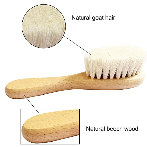 Baby Hair Brush & Comb Set with Goat Bristles