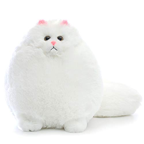 Winsterch Cuddly Stuffed Teddy Plush Cat Toy (White, 30cm)