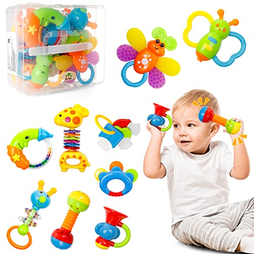 Baby Toys Set: Rattle, Teether, Shaker, Educational, 0-12 Months