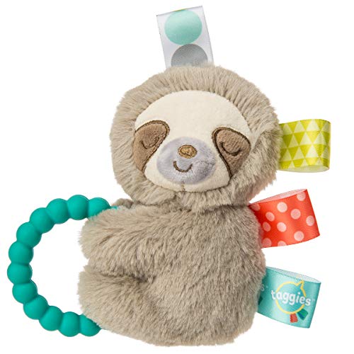 Soft Rattle with Teether Ring 13cm - Molasses Sloth