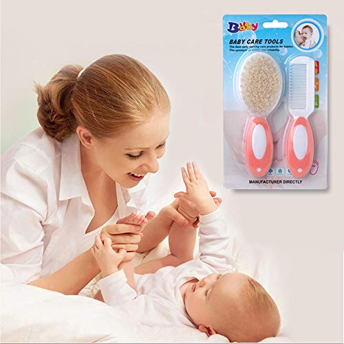 Soft Goat Bristle Baby Hair Brush and Comb Set