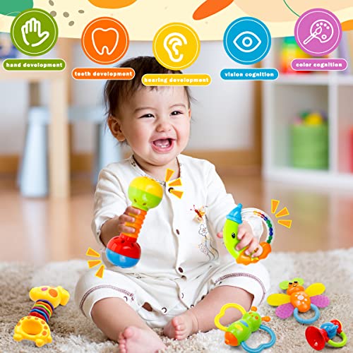 Baby Toys Set: Rattle, Teether, Shaker, Educational, 0-12 Months