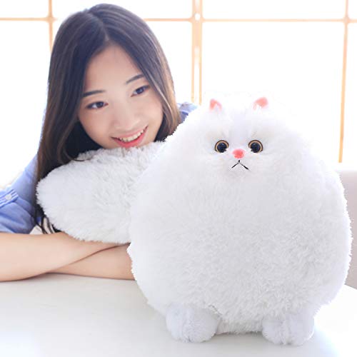 Winsterch Cuddly Stuffed Teddy Plush Cat Toy (White, 30cm)