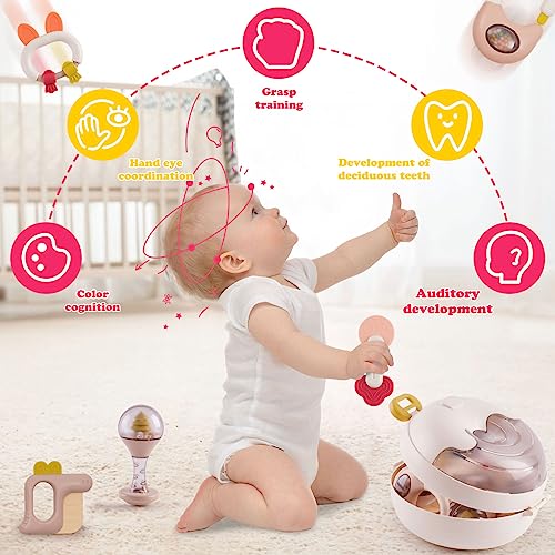 10PCS Baby Rattles Teether Set - Educational Sensory Toys