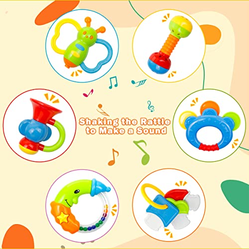 Baby Toys Set: Rattle, Teether, Shaker, Educational, 0-12 Months