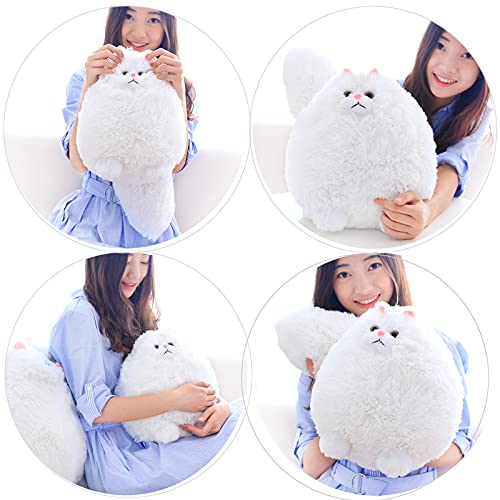 Winsterch Cuddly Stuffed Teddy Plush Cat Toy (White, 30cm)