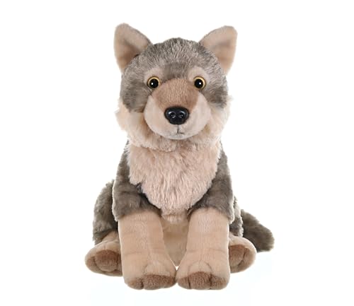 Wild Republic Wolf Plush Toy, 30cm, Grey