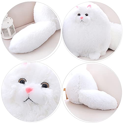 Winsterch Cuddly Stuffed Teddy Plush Cat Toy (White, 30cm)