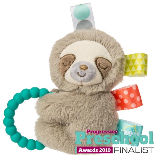 Soft Rattle with Teether Ring 13cm - Molasses Sloth
