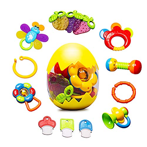 Baby Rattle Teethers Set - 7 Pcs Sensory Toys