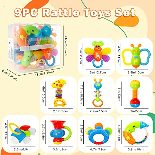 Baby Toys Set: Rattle, Teether, Shaker, Educational, 0-12 Months