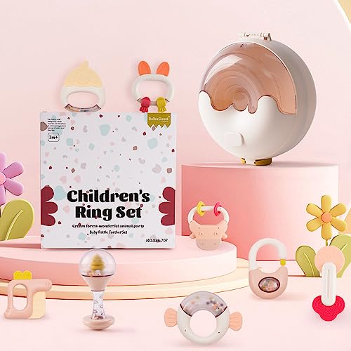 10PCS Baby Rattles Teether Set - Educational Sensory Toys