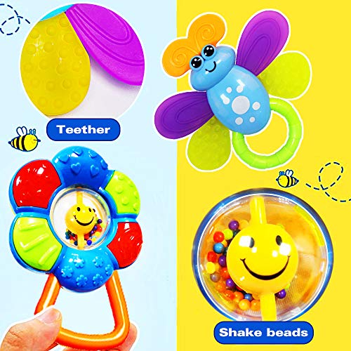 Baby Rattle Teethers Set - 7 Pcs Sensory Toys