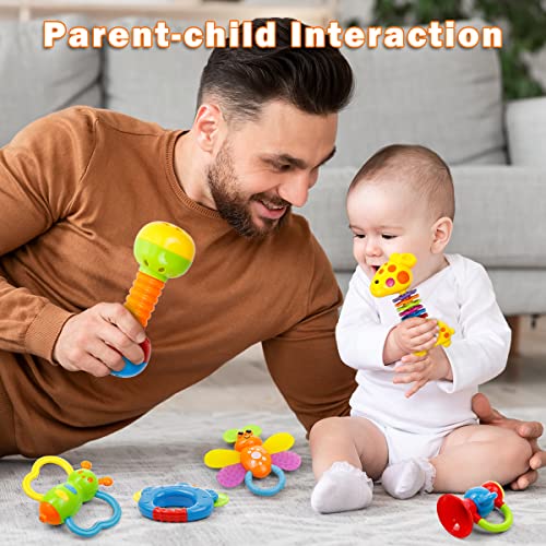 Baby Toys Set: Rattle, Teether, Shaker, Educational, 0-12 Months