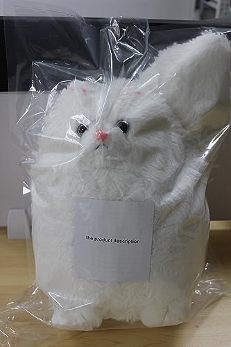 Winsterch Cuddly Stuffed Teddy Plush Cat Toy (White, 30cm)