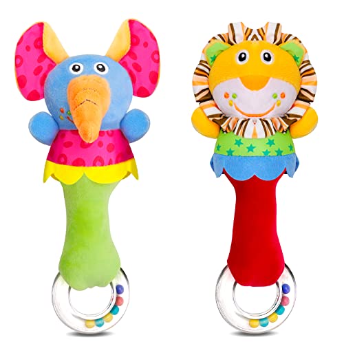 Soft Rattle Sensory Toys - 2 Pack
