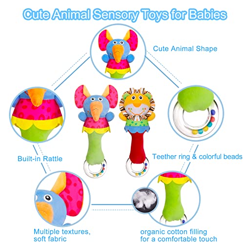 Soft Rattle Sensory Toys - 2 Pack